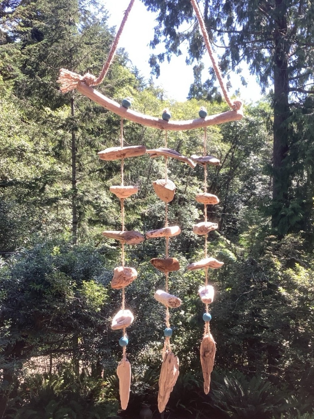 Driftwood Art, Driftwood Beaded Mobile, Driftwood Mobile, Coastal Decor - Picture 7 of 7